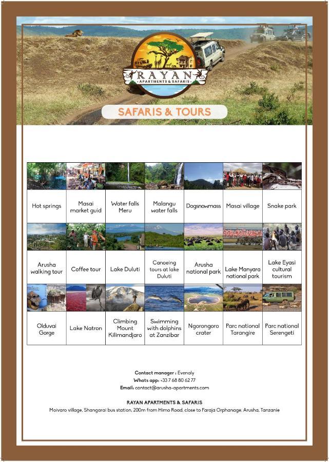 Rayan Apartments & Safaris Arusza Zewnętrze zdjęcie